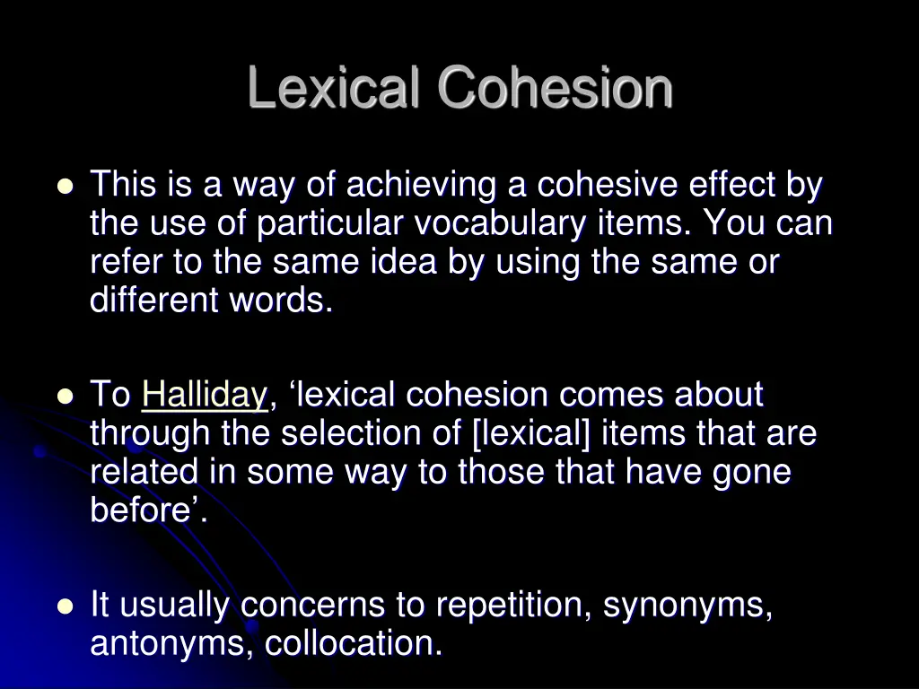 lexical cohesion