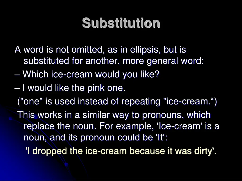 substitution
