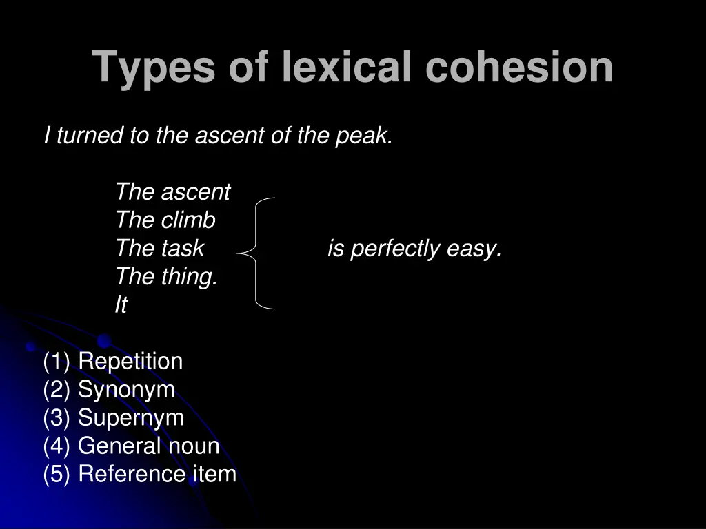 types of lexical cohesion
