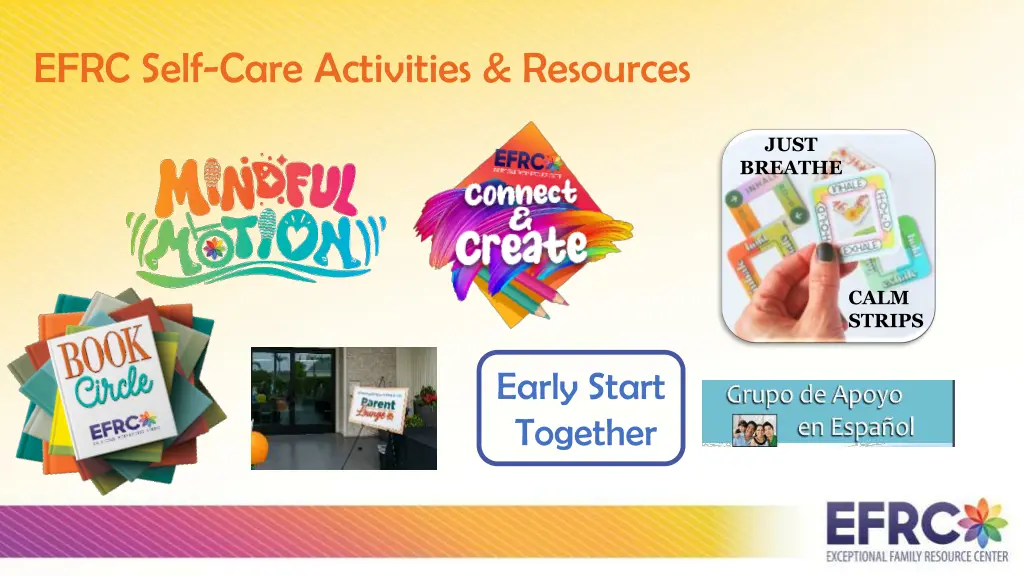 efrc self care activities resources