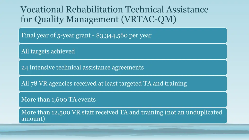 vocational rehabilitation technical assistance