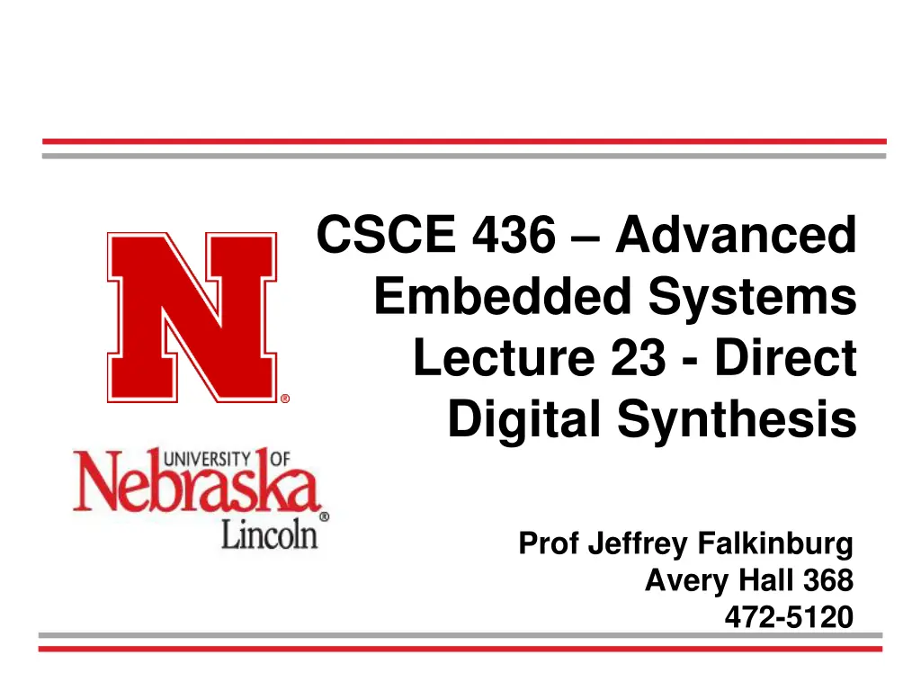 csce 436 advanced embedded systems lecture