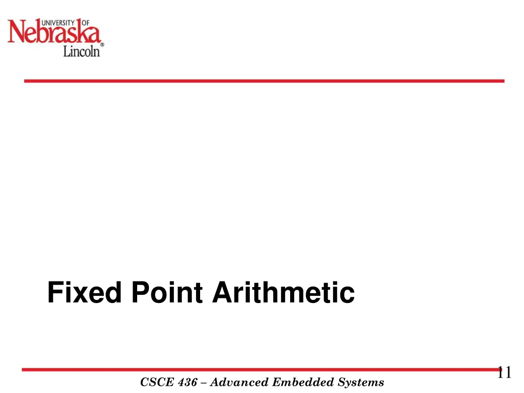 fixed point arithmetic