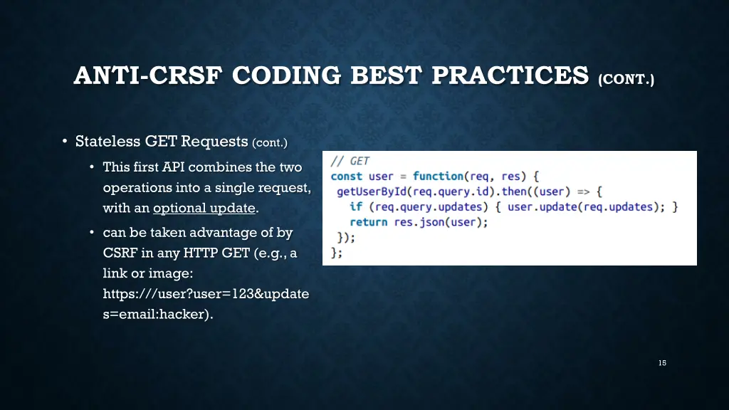 anti crsf coding best practices cont 1