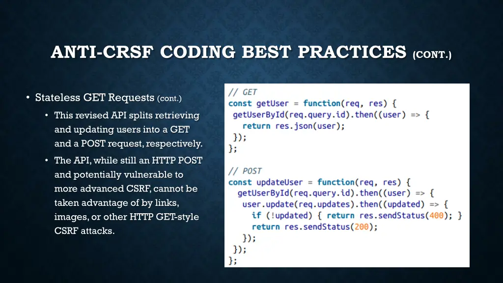 anti crsf coding best practices cont 2