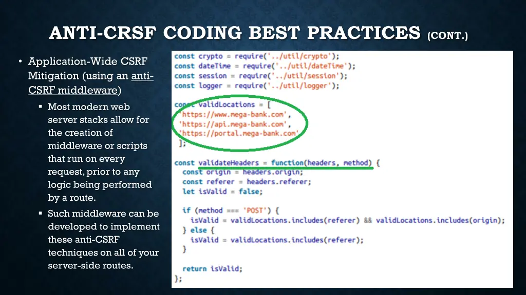 anti crsf coding best practices cont 3