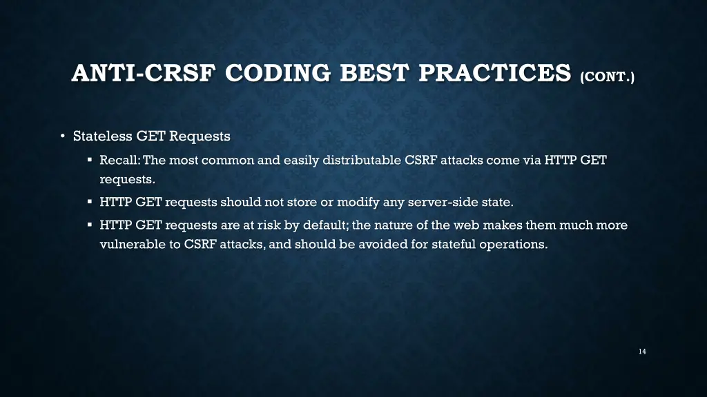 anti crsf coding best practices cont