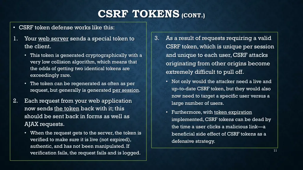 csrf tokens cont