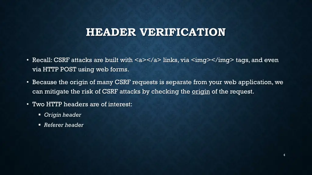 header verification