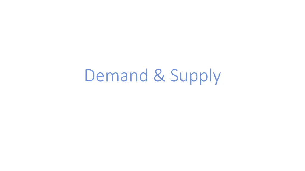 demand supply