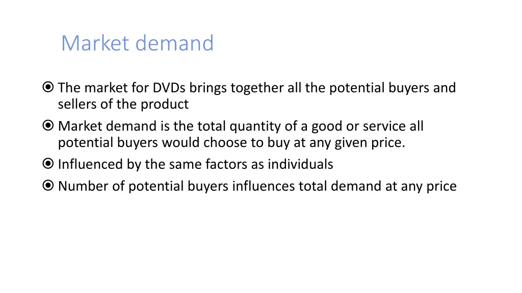 market demand