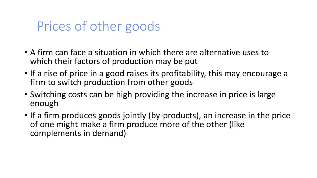 prices of other goods 1