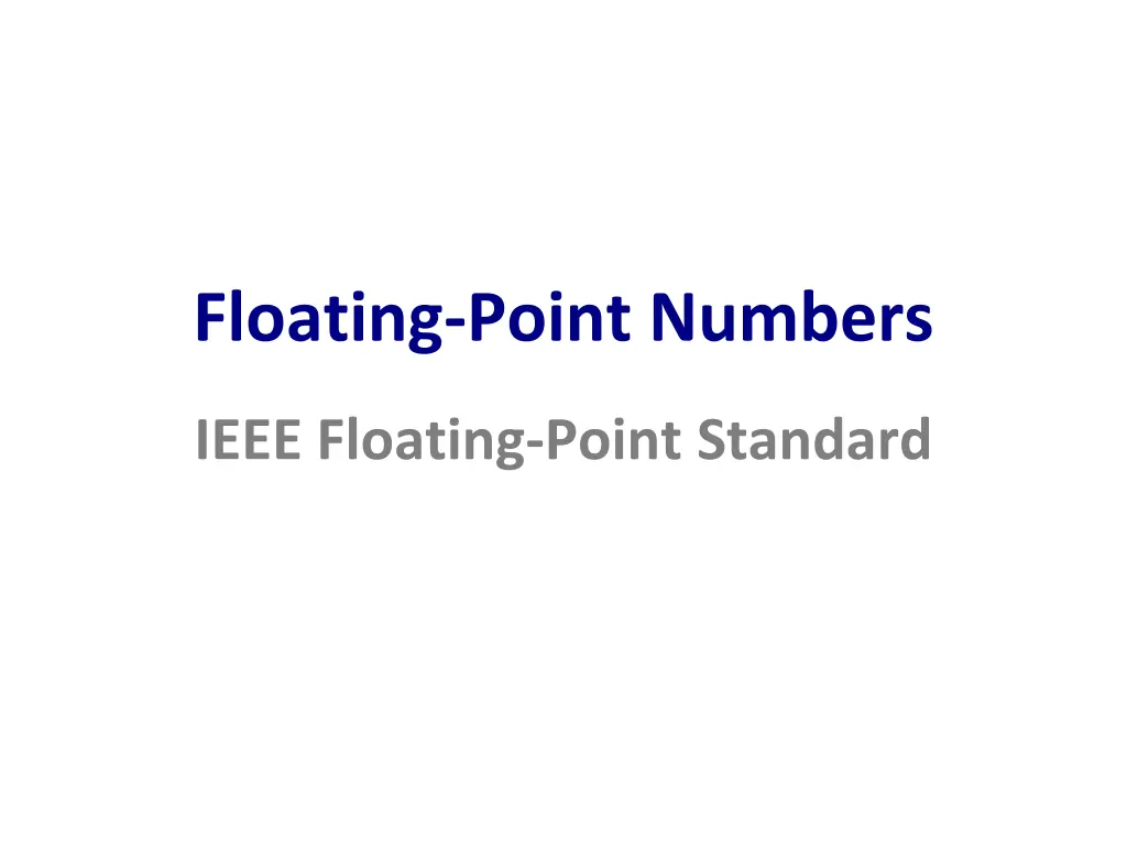 floating point numbers