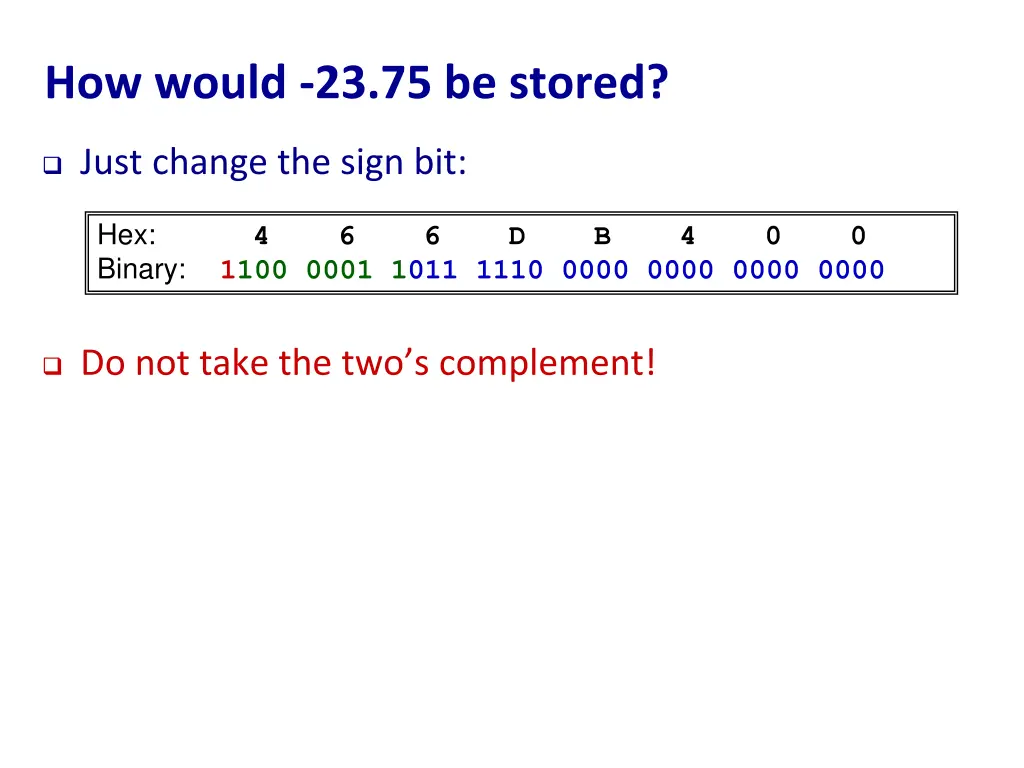 how would 23 75 be stored 1