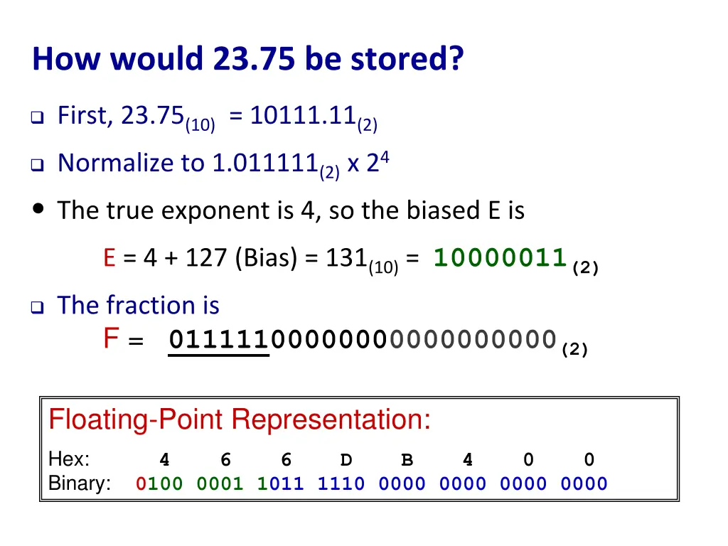 how would 23 75 be stored