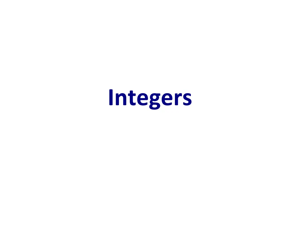 integers