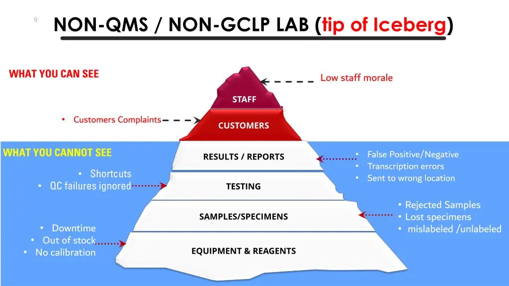 non qms non gclp lab tip of iceberg