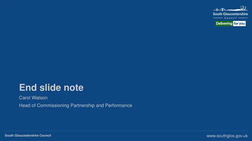 end slide note carol watson head of commissioning