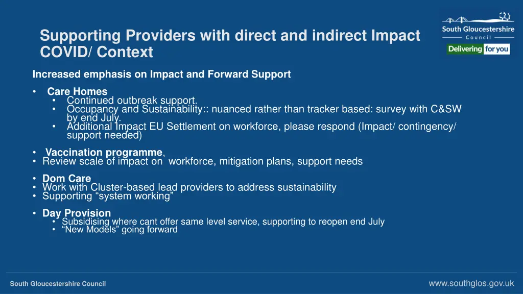supporting providers with direct and indirect