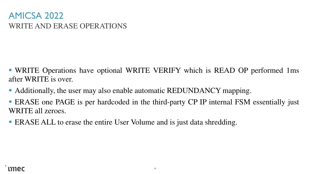 amicsa 2022 write and erase operations