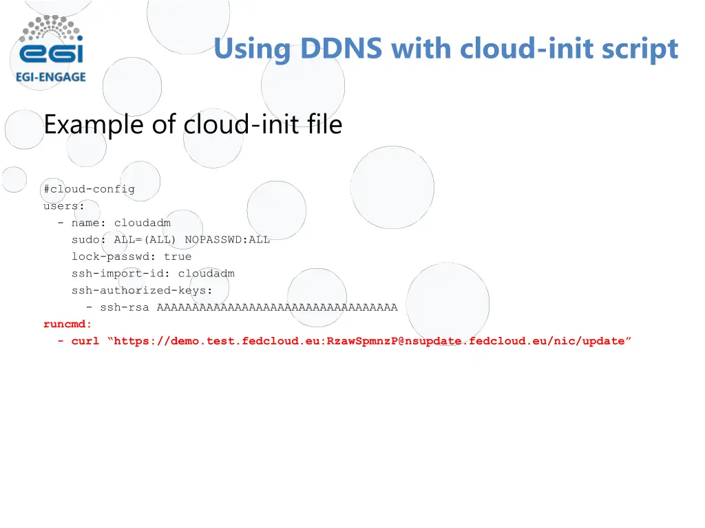 using ddns with cloud init script