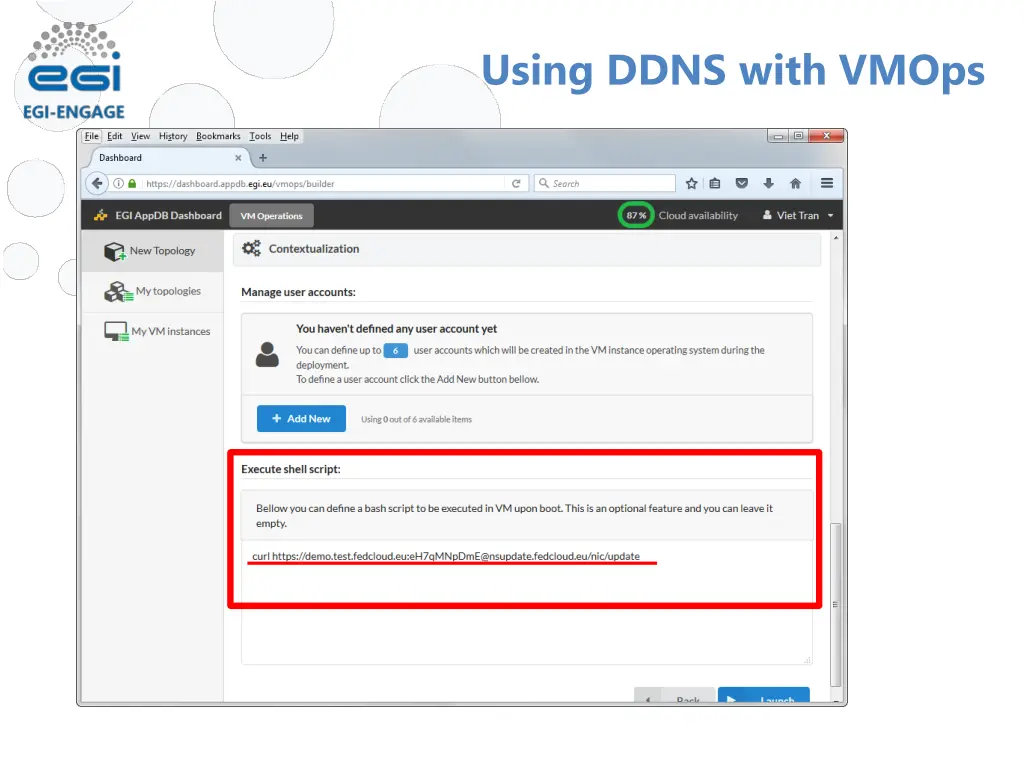 using ddns with vmops
