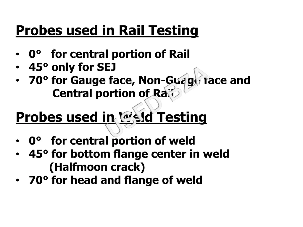 probes used in rail testing