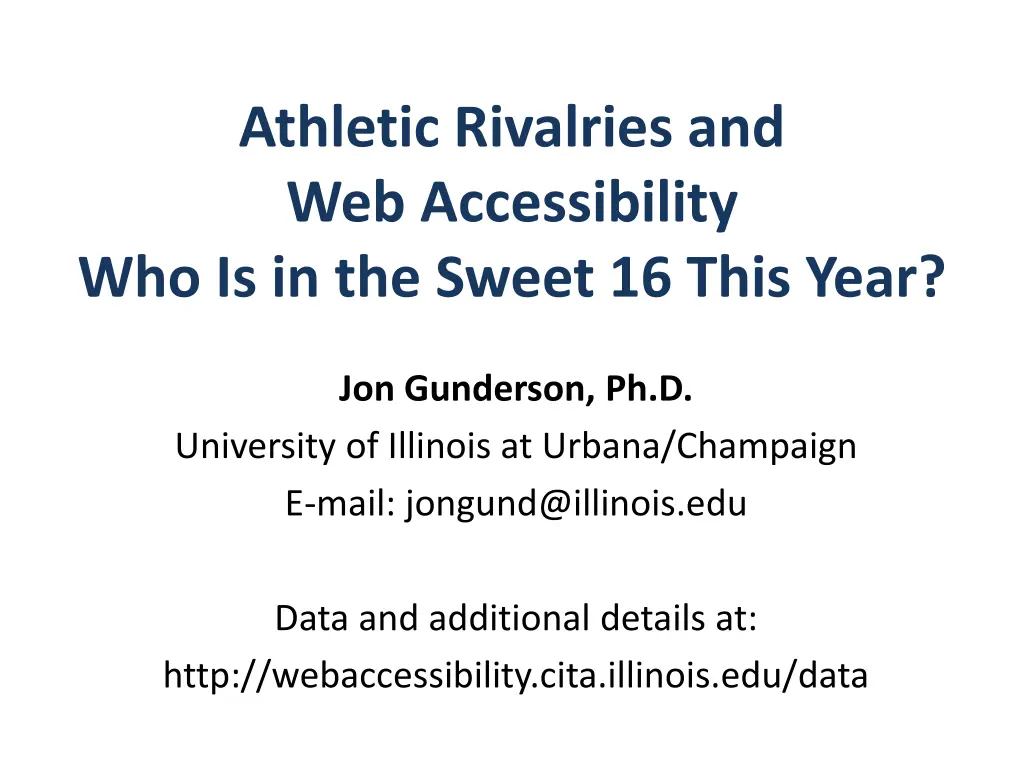 athletic rivalries and web accessibility