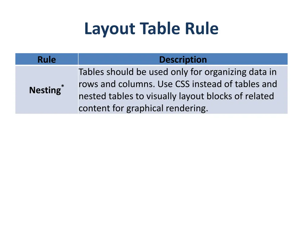 layout table rule