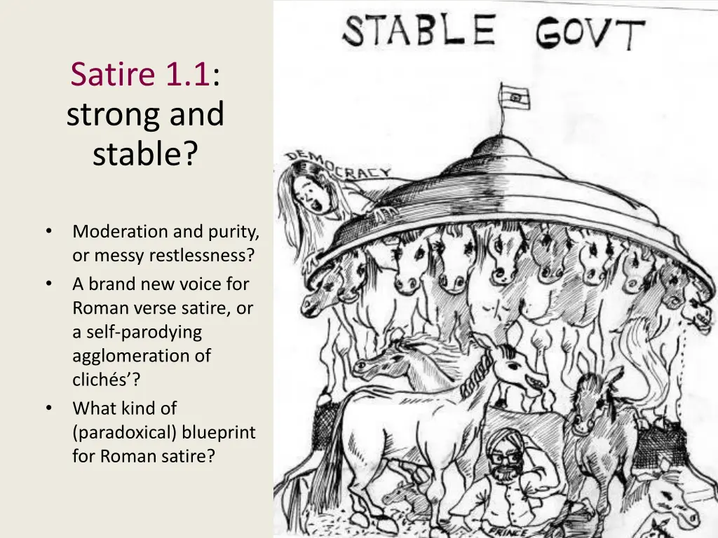 satire 1 1 strong and stable