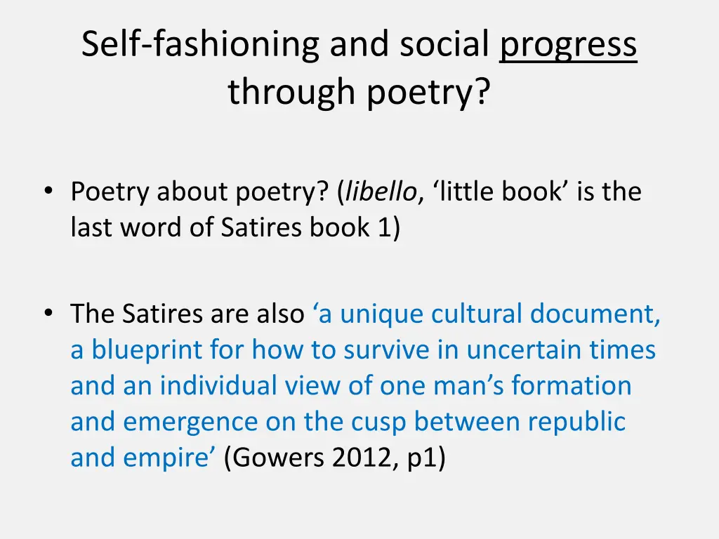 self fashioning and social progress through poetry