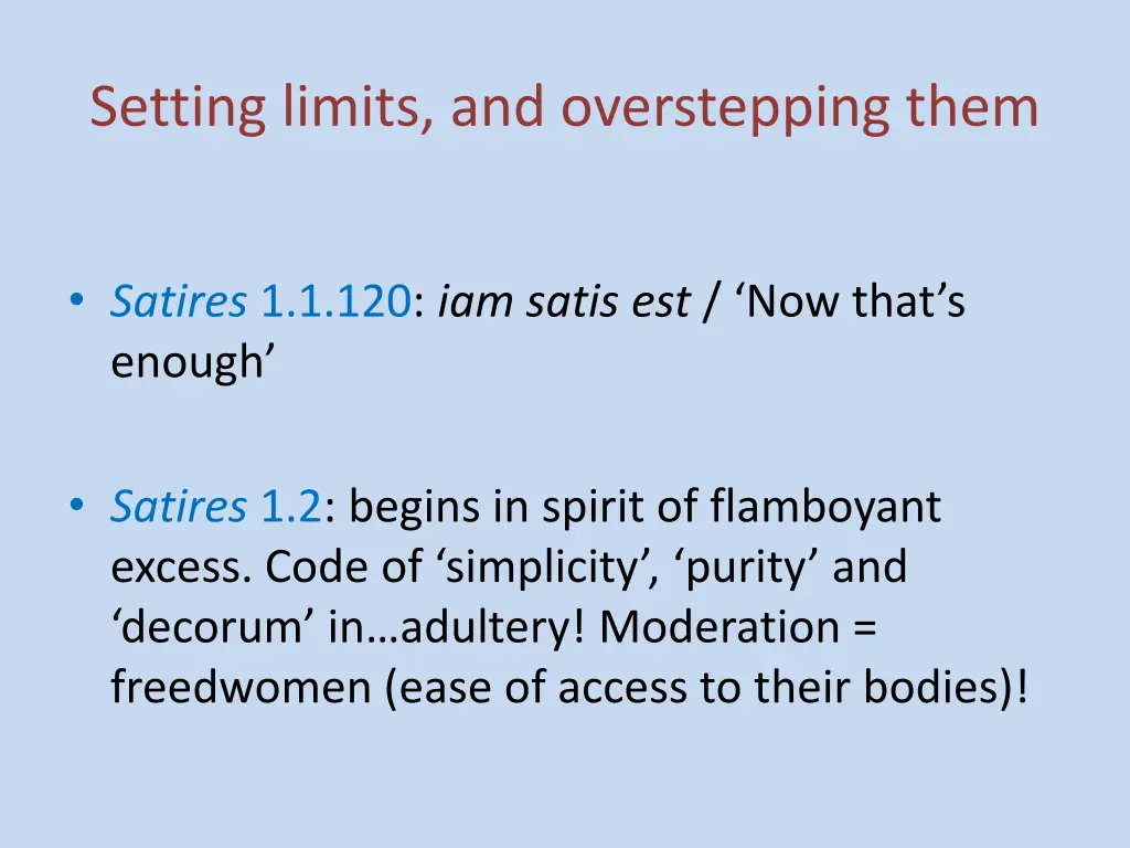 setting limits and overstepping them