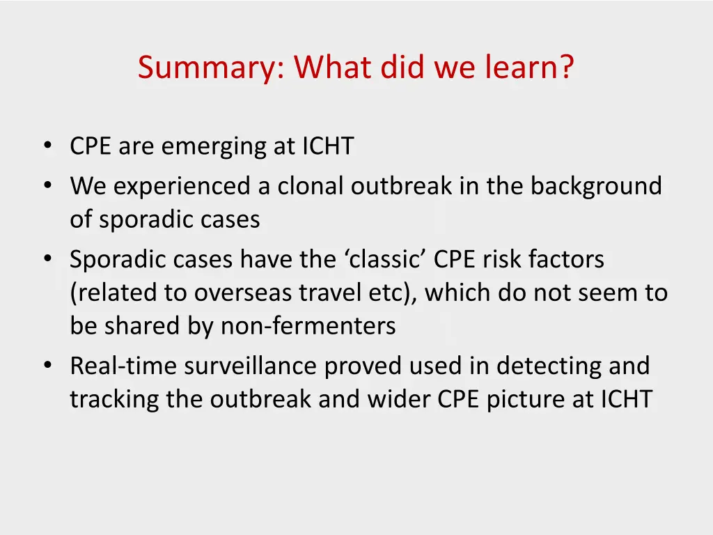 summary what did we learn