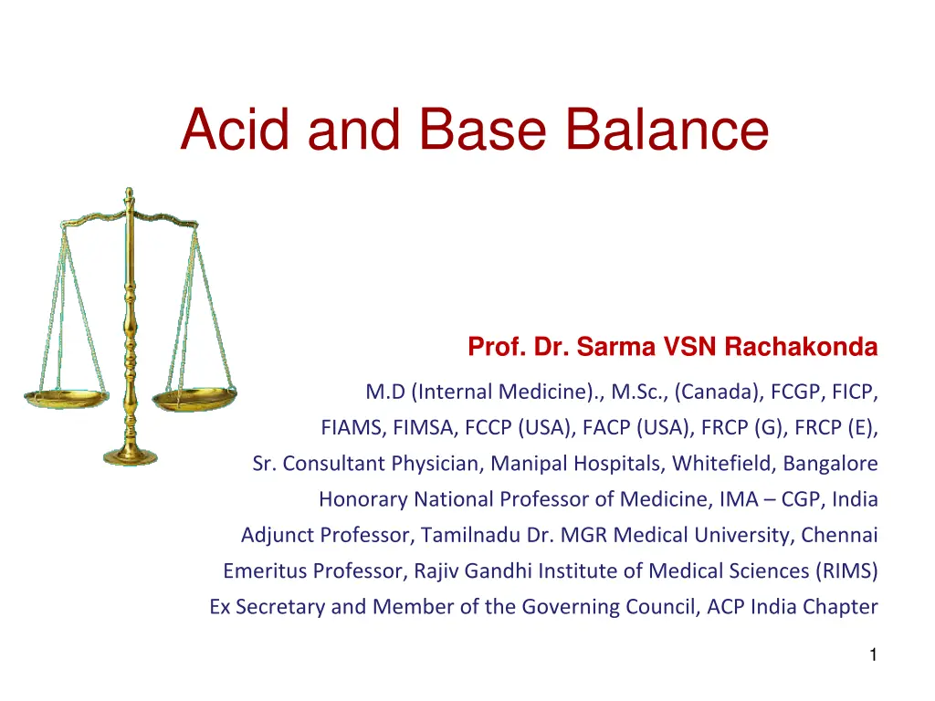 acid and base balance