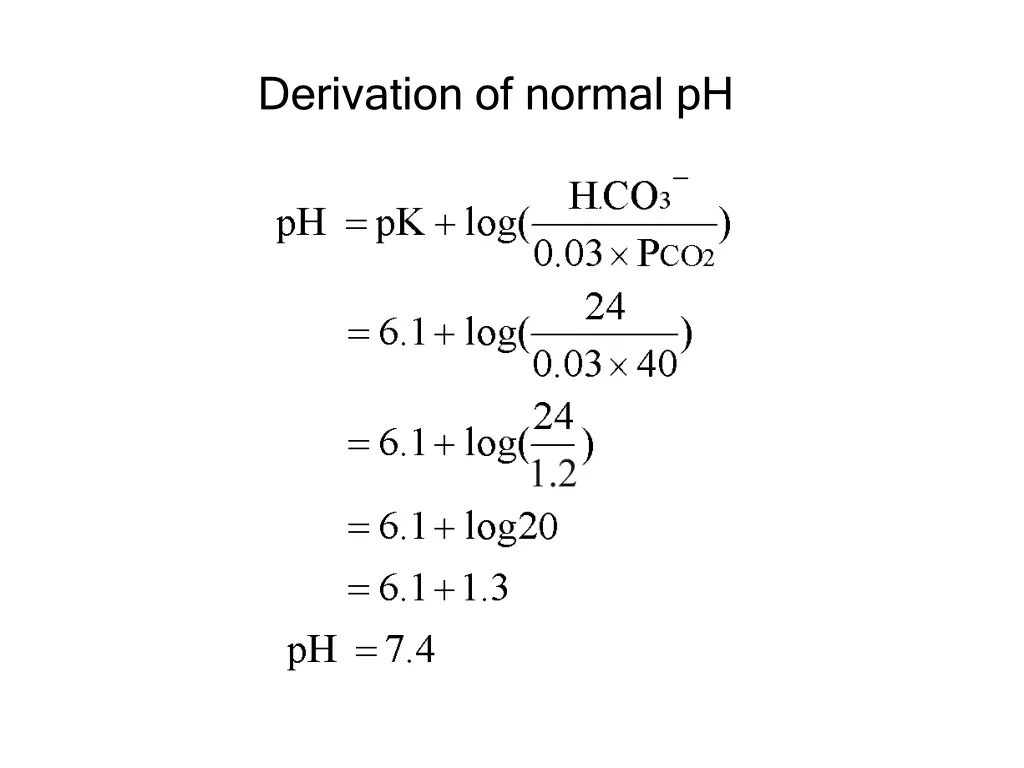 derivation of normal ph