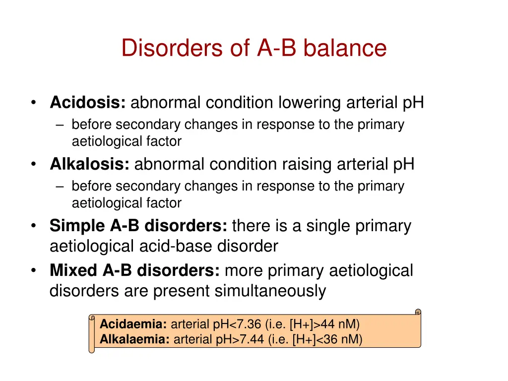 disorders of a b balance
