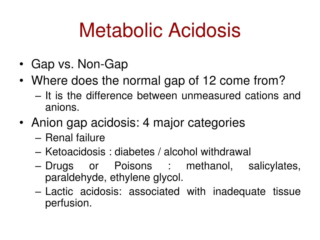 metabolic acidosis