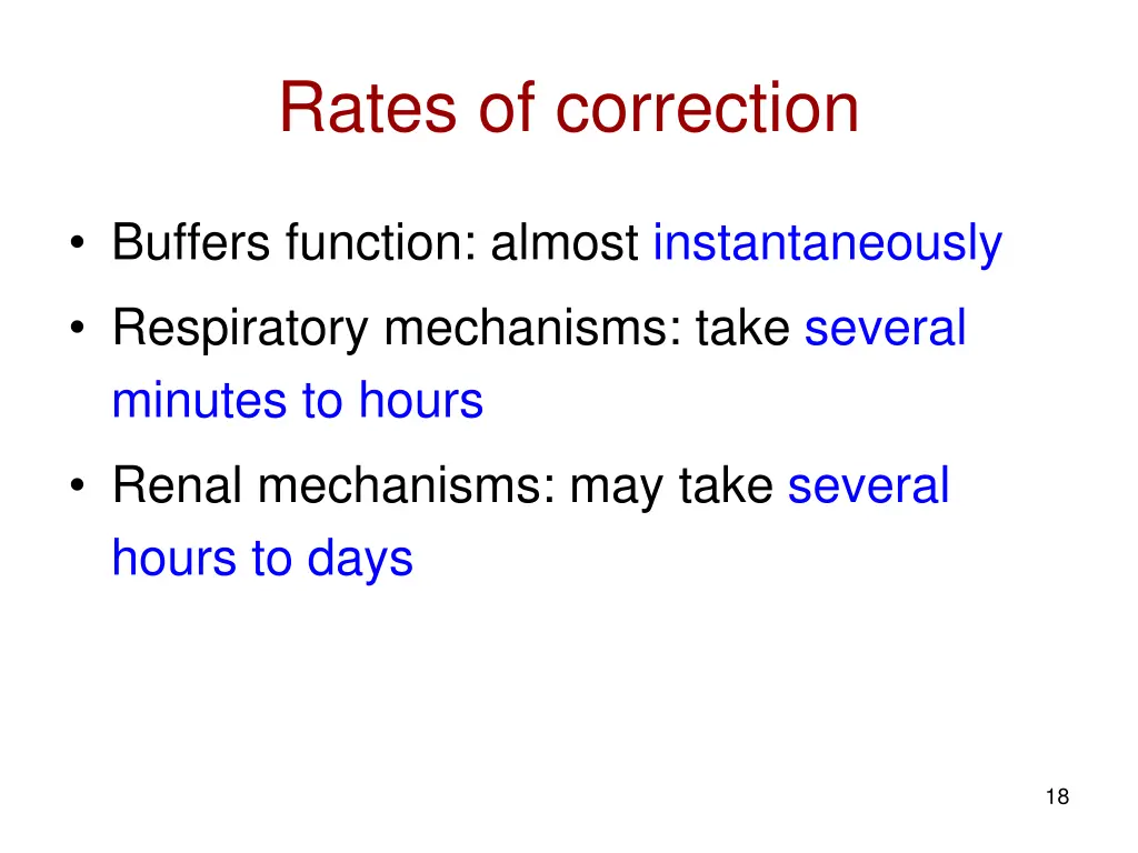 rates of correction