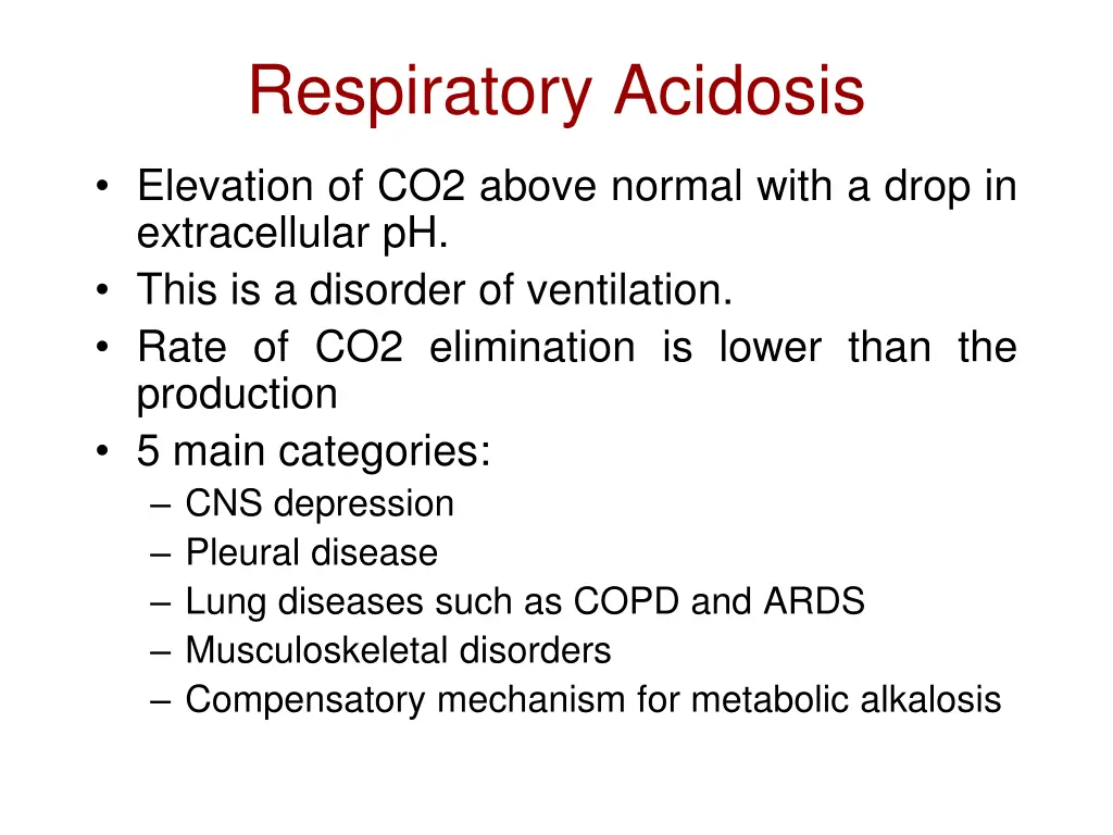 respiratory acidosis