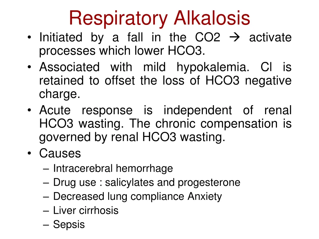 respiratory alkalosis initiated by a fall