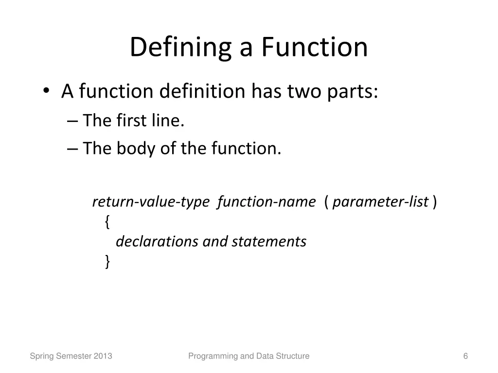 defining a function