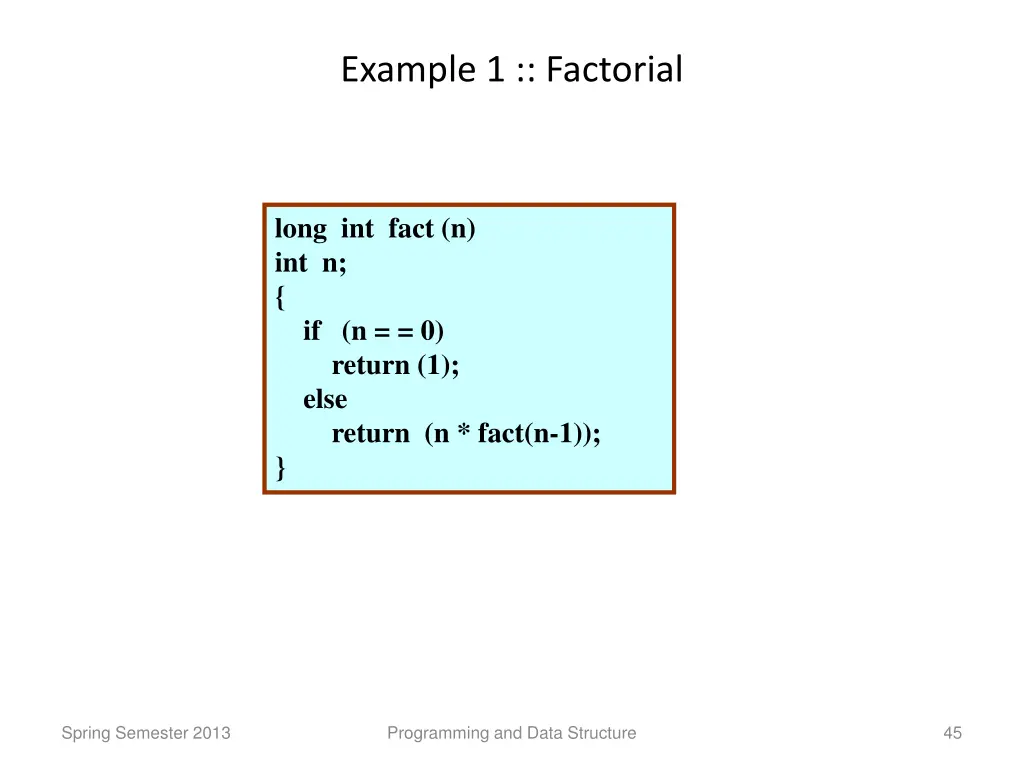 example 1 factorial