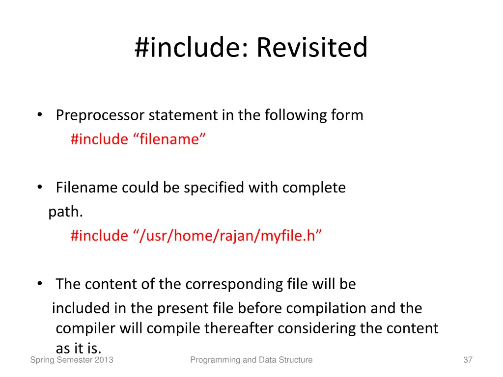 include revisited