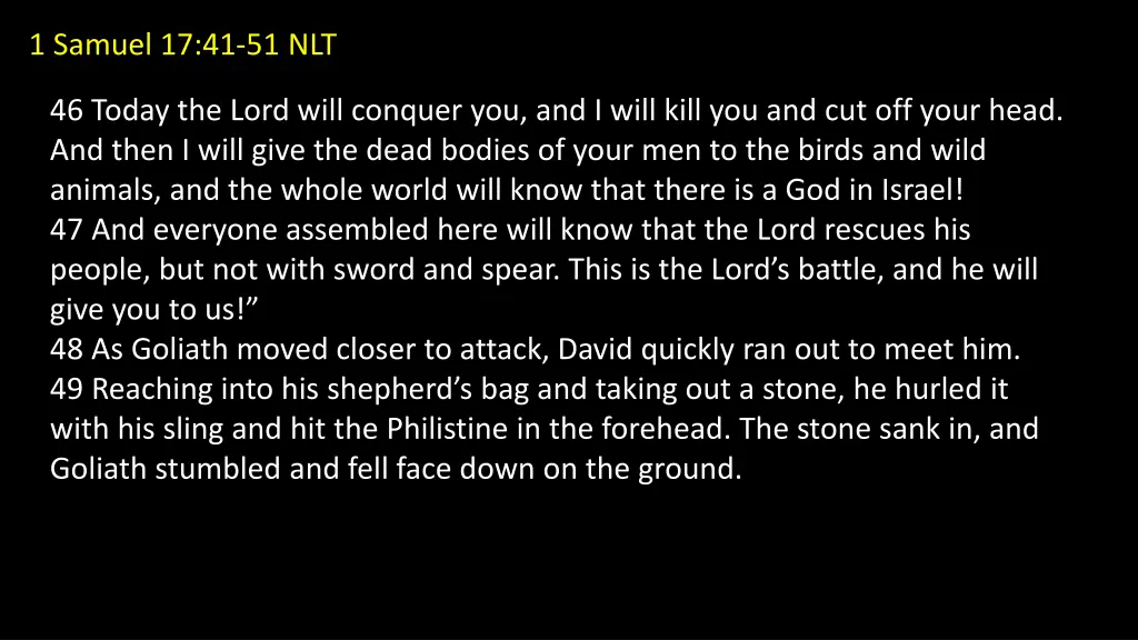 1 samuel 17 41 51 nlt 1