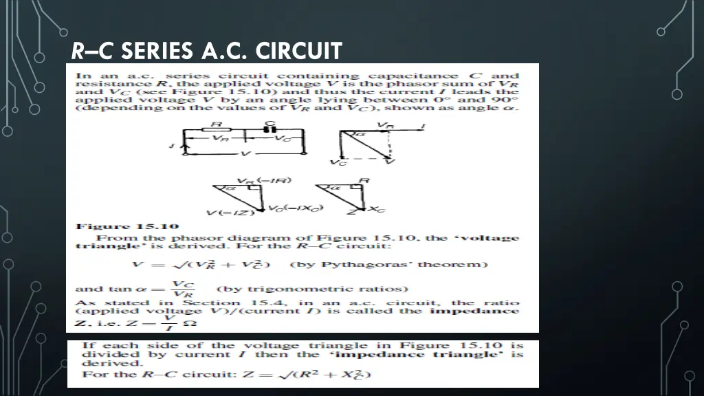 r c series a c circuit