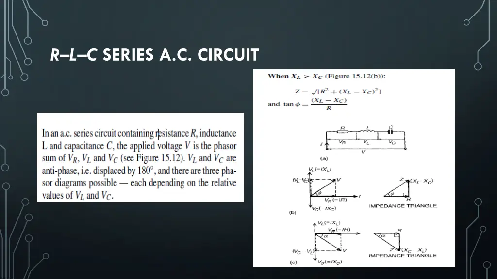 r l c series a c circuit