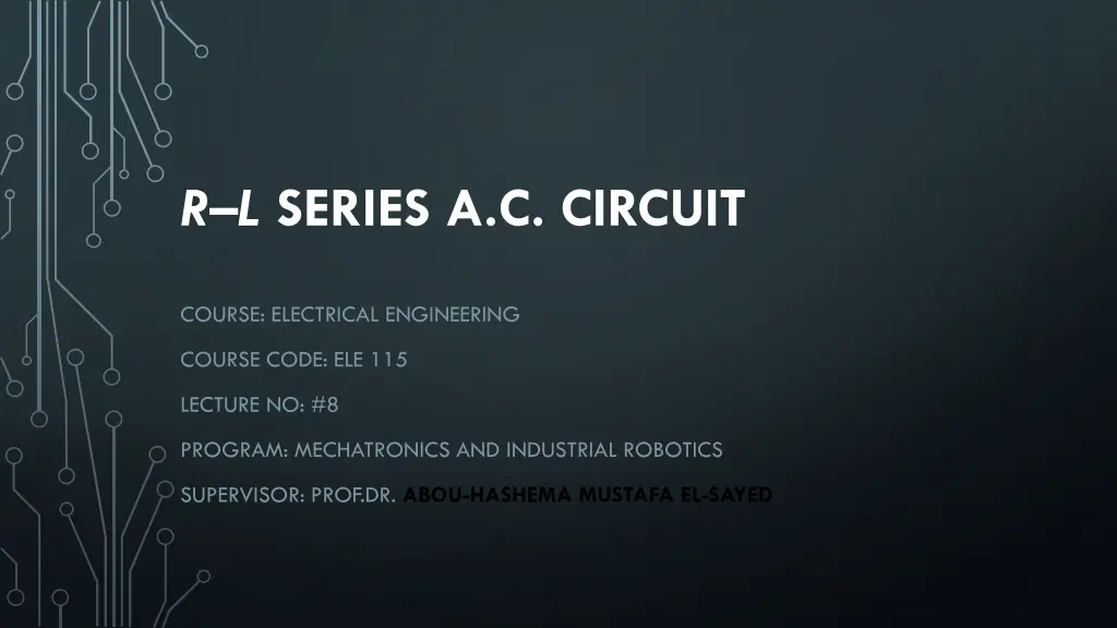 r l series a c circuit