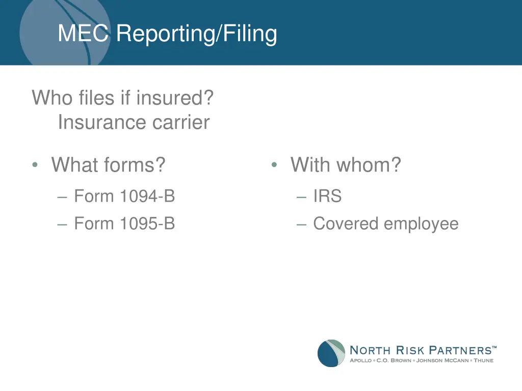 mec reporting filing