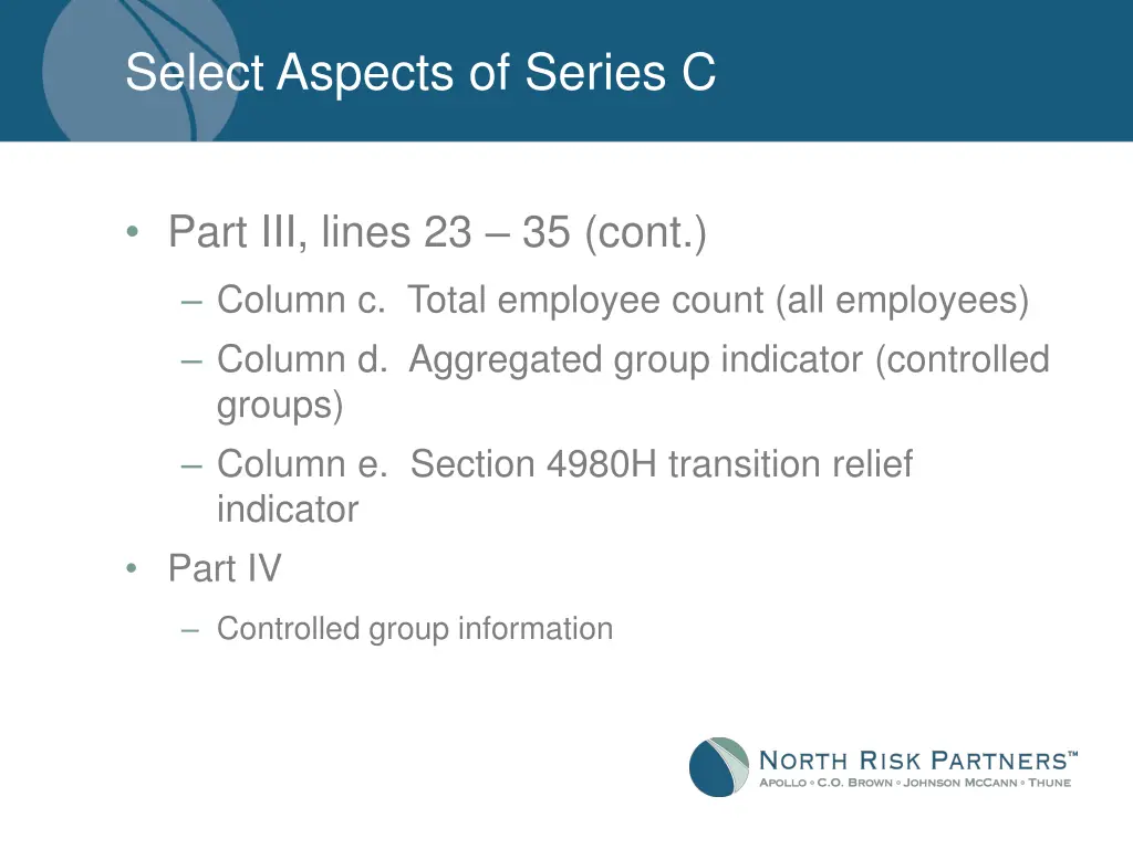 select aspects of series c 4