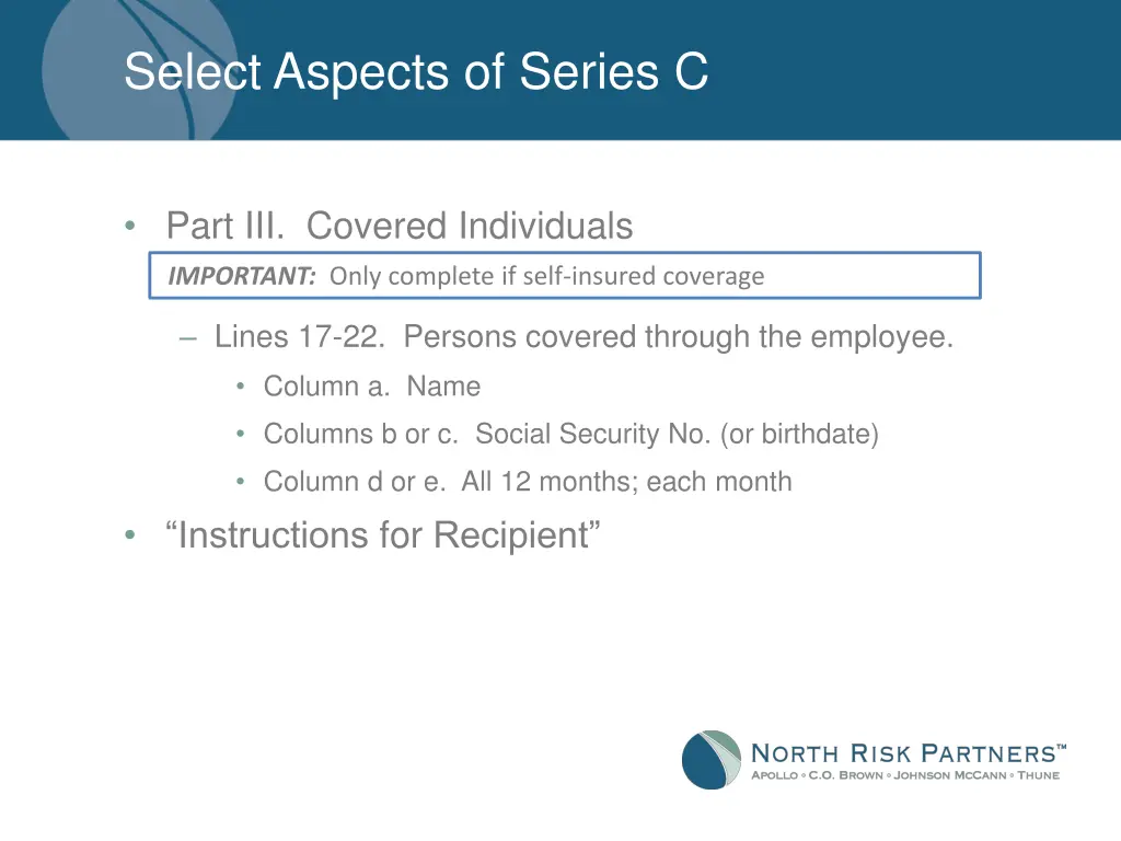 select aspects of series c 6